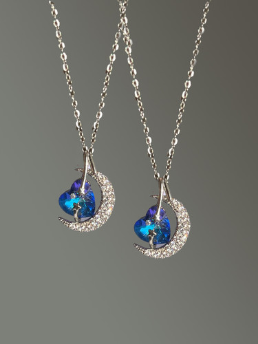 گردنبند استیل قلب آبی